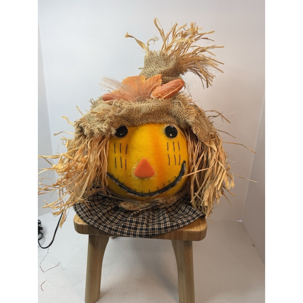 VTG Halloween Fiber Optic Pumpkin Jack O Lantern Light 8" IN BOX Autumn Best - Picture 4 of 12